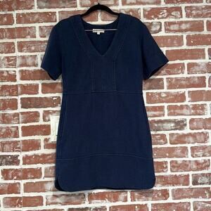 Paul & Joe Sister Womens Cotton Blend Textured SS Blue Shift Dress Size 36 Small
